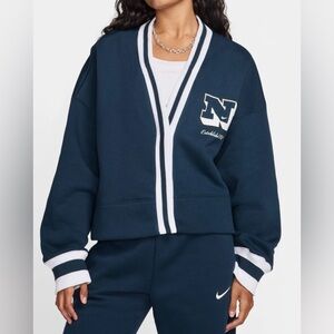 Nike Dark Blue and White Varsity Jacket